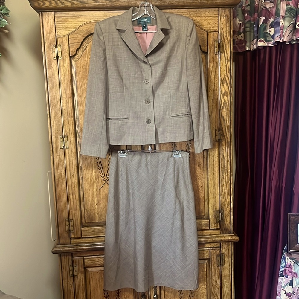 Women’s light brown suit